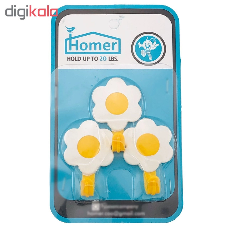 نگهدارنده حوله هومر کد 3686 بسته 3 عددی