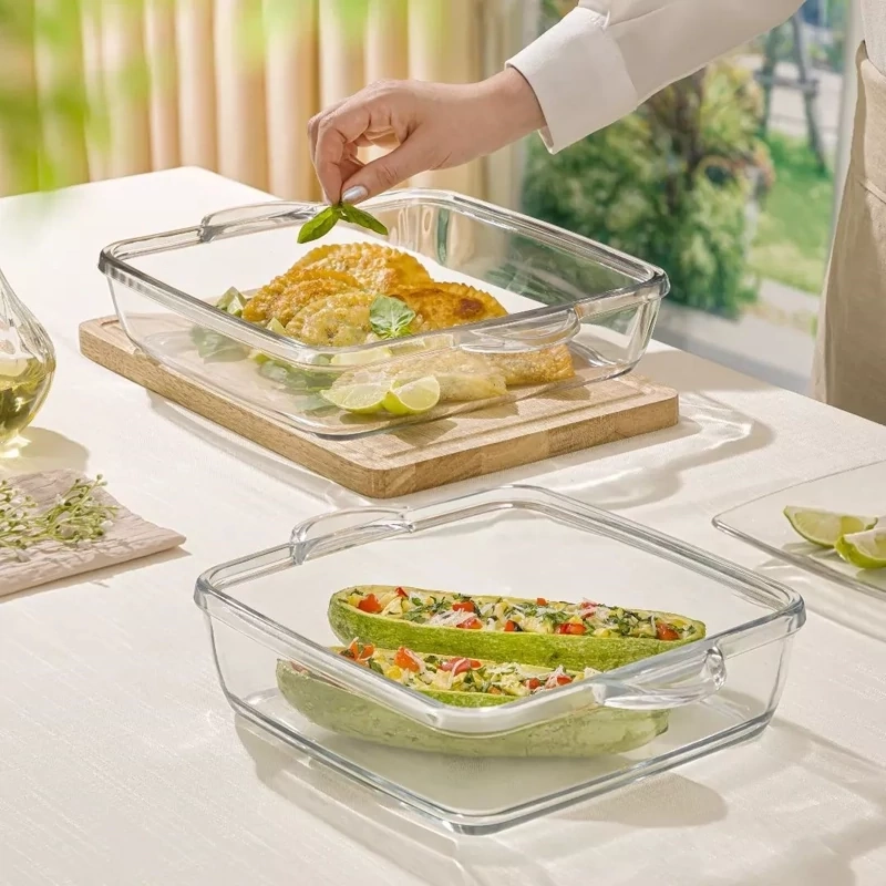 تابه چهار گوش شیشه ای مخصوص فر 3 لیتر لیمون